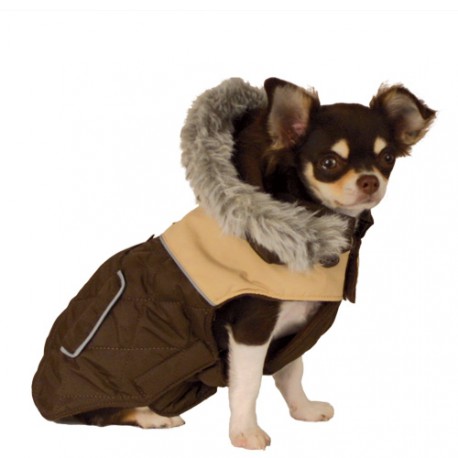 Doogy Bicolor down jacket - Brown and beige