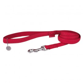 Mc leather dog lead - Red