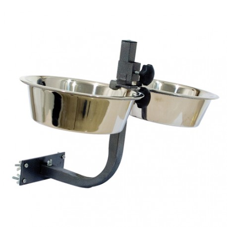 Wall-mount support for pet feed bowls