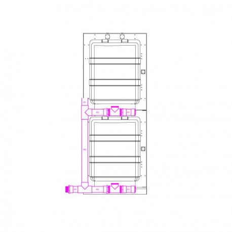 Kit to assemble 2 modular cages M vetically