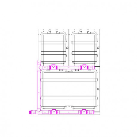 Kit to assemble 1 modular cage L and 2 modular cages M