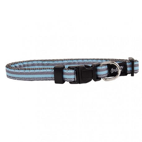 Doogy fantaisie collar - stripped grey and blue