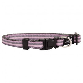 Doogy fantaisie collar - stripped grey and pink