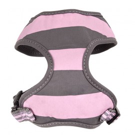 Doogy fantaisie tee-shirt harness - stripped grey and pink