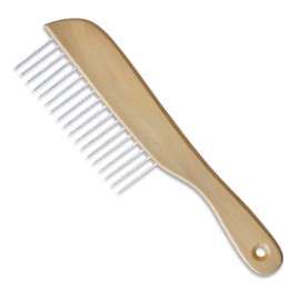 Wooden handle comb for poodle