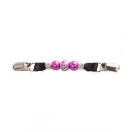 Beaded Card Clip Fushia 15x5