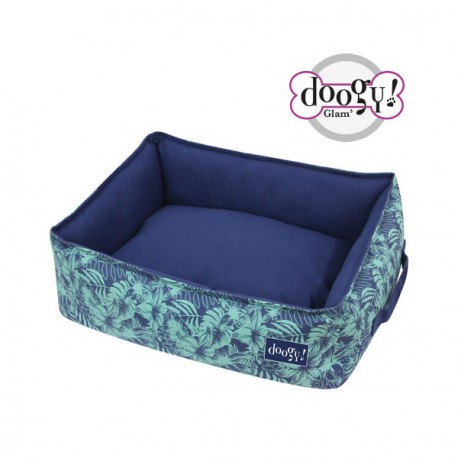 Doogy Square padded basket jungle blue