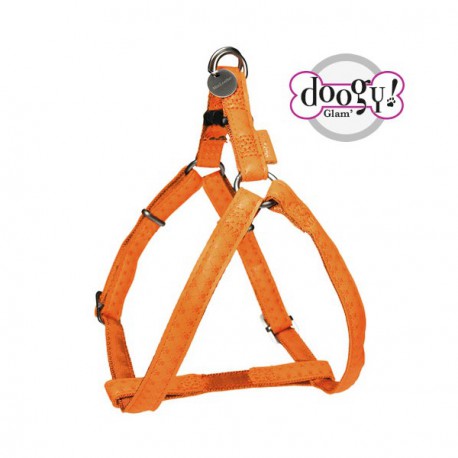 Mc leather dog harness - orange