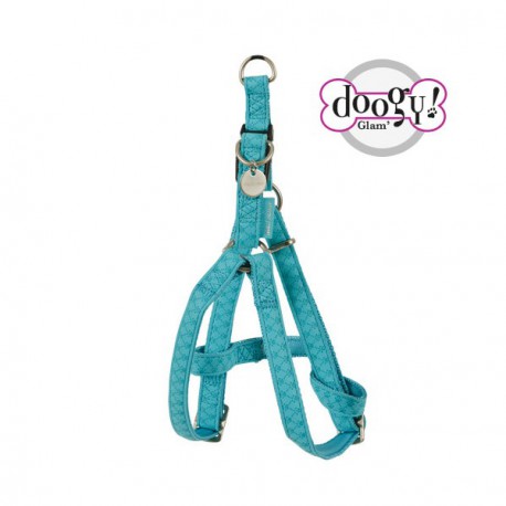 Mc leather dog harness - blue