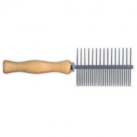 Idealdog double wooden handle comb