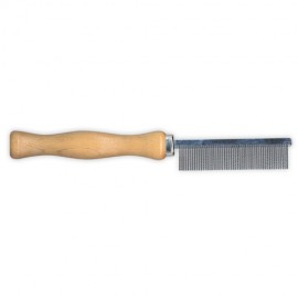 Idealdog alterned teeth wooden handle comb