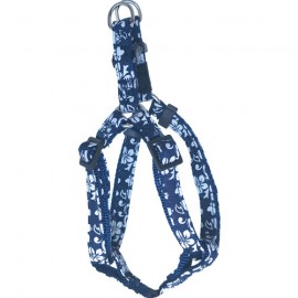 Dog adjustable harness Tahiti blue