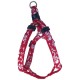 Dog adjustable harness Tahiti red