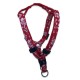 Dog adjustable harness Tahiti red