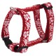 Dog adjustable harness Tahiti red