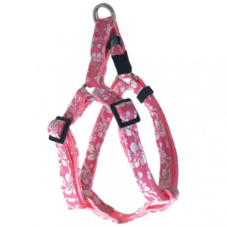 Dog adjustable harness Tahiti pink