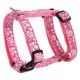 Dog adjustable harness Tahiti pink