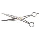 Meteor straight scissors 19 cm staggered branches and standard rings