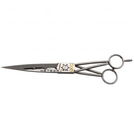 Meteor straight scissors 19 cm staggered branches and standard rings