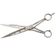 Meteor straight scissors 18 cm short staggered branches and small rings