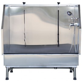 Low stainless-steel bathtub special for large dogs