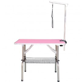 HEIGHT ADJUSTABLE PINK FOLDING TABLE