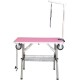 HEIGHT ADJUSTABLE PINK FOLDING TABLE