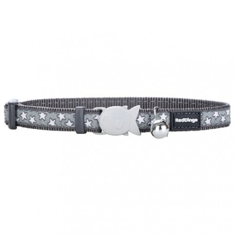 Red dingo cat collars Grey with white stars