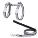 Red dingo cat leash and harness Grey whith white stars