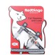 Red dingo cat leash and harness Grey whith white stars