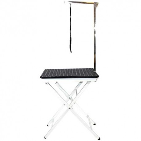 FOLDABLE GROOMING TABLE BLACK PLASTIC TOP 60X45X73 (82) CM 8 KG WITH ARM