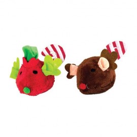 2 CHRISTMAS MOUSE 8CM SET FOR CAT