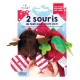 2 CHRISTMAS MOUSE 13CM SET FOR CAT