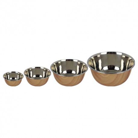STAINLESS STEEL BOWL WOOD DESIGN