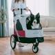 STROLLER AVENTURA-XL GREY-RED FOR DOGS UNDER 45KG