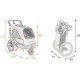 STROLLER AVENTURA-XL GREY-RED FOR DOGS UNDER 45KG