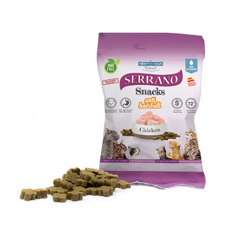 SERRANO SNACKS FOR CAT 50G CHICKEN AND ANTI HAIRBALL