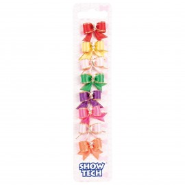 SHOW TECH CUTIE SPARKLE BOW 8PCS - 3CM WITH ELASTIC