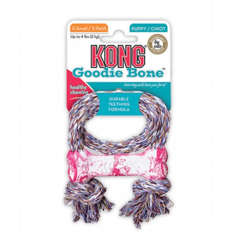 Kong Goodie bone with rope for puppy